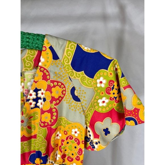 VINTAGE Dress Handmade Boho Floral Flutter Sleeve | J14 - Picture 3 of 8